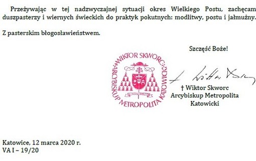 Zalecenia szczegółowe Metropolity Katowickiego